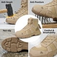 thumbnail image 6 of XQJ Men's Steel Toe Work Boots, Comfortable Lightweight Industrial Construction Shoes, Durable High Top Safety Boots - Beige - Size 5, 6 of 7