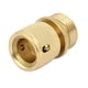 thumbnail image 1 of Conector rápido de manguera de jardín de latón con rosca macho de 3/4 BSP, 1 of 3