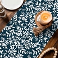 thumbnail image 3 of Navy Blue Spring Floral Table Runner - 120 Inch Long Farmhouse Flowers Elegant Pastoral Cotton and Linen Blended Dress Scarves Farmhouse Table Runner for Kitchen Dining, Coffee Table, 13" x 120", 3 of 8