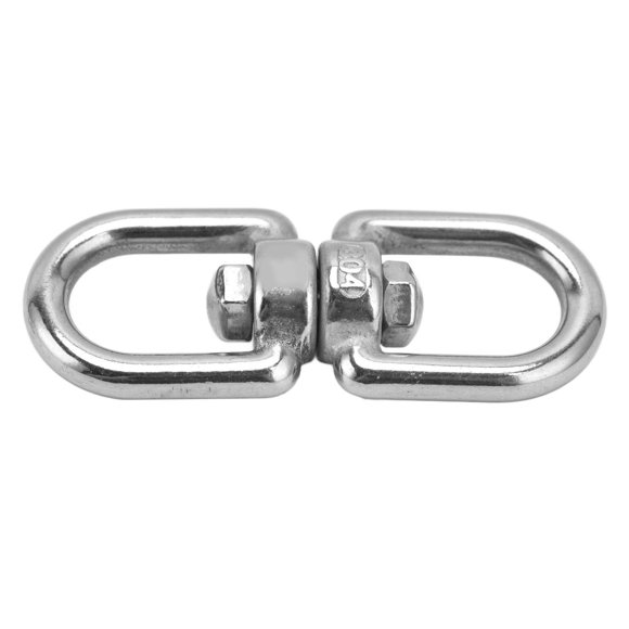 M5 Crochet Rotatif Double Embout en Acier Inoxydable 304 - Connecteur Pivotant Poli, Résistant à la Rouille et à la Corrosion pour Balançoires, Chaises Suspendues, Hamacs, Balançoires à Pneus, Sacs de Sable, Cordes d'Exercice/Entraînement Physique