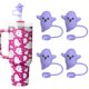 thumbnail image 1 of Bonitas tapas con forma de fantasma para pajitas, compatibles con Stanley Cup de 30 y 40 oz, 4 pajitas reutilizables de silicona, accesorios divertidos para vasos, 1 of 5