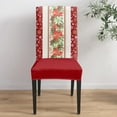 thumbnail image 4 of Christmas Dining Chair Slipcover, Poinsettia Leaves Winter Snowflake Red Chair Protector Stretch Parsons Chair Covers for Dining Room, Restaurant, Kitchen, Party, Set of 6, 4 of 5