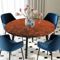 thumbnail image 5 of Elastic Fitted Round Tablecloth, Orange Geometric Waterproof Stretch Table Cover for 55"-60" Tables, Ombre Modern Abstract Art Washable Outdoor Tablecloths for Patio, Picnic, Camping, 5 of 9