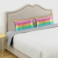 thumbnail image 3 of Coolnut Beautiful Rainbow Stripes Pillowcase for Hair and Skin Silk Pillowcase Queen Size 20×30in, Soft and Breathable Slippery Satin Pillowcase Covers for Sleep Decor Giftsation 523, 3 of 7