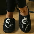 thumbnail image 4 of XIMIN Women Halloween Slippers Fun Cute Holiday House Shoes Fluffy Warm Slipper Cute Spooky Pumpkin Goth Ghost Slippers Plush Fuzzy Fluffy Fall Winter Shoes, 4 of 8