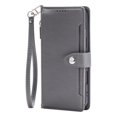 thumbnail image 2 of Wallet Case for Samsung Galaxy A55 5G 6.6-inch, Litchi Leather Flip Zipper Purse Cover with Card Holder, Detachable Wristlet, Kickstand Shockproof Protective Phone Case,Grey,For Galaxy A55 (5G), 2 of 9