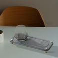 thumbnail image 1 of Alfombrilla de posavasos de copa de diatomita absorbente de agua, almohadilla de jabón de baño bandeja pequeña decoración de mesa portavasos para el óvalo gris oscuro Macarena Posavasos de diatomeas, 1 of 8