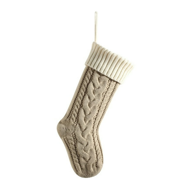 ziyahi Exquisite Knitted Socks Comfortable Wear-resistant Christmas Stockings Widely Type H