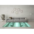 thumbnail image 3 of Ahgly Company Indoor Square Abstract Light Blue Modern Area Rugs, 7' Square, 3 of 4