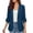 Navy, variant on Busydd Rolled Sleeve Blazers for Women Fashion Formal Single Button Closure Solid Color Suit Jackets 3/4 Length Sleeve Lapel Business Suits S