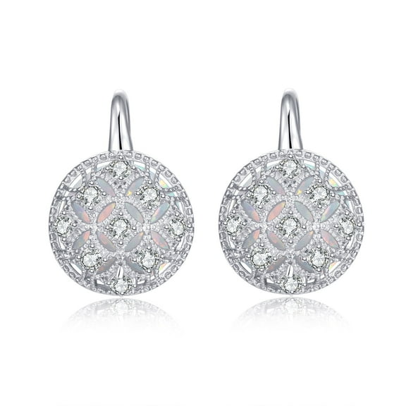 SISGEM Opal Earrings 925 Sterling Silver White Opal Drop Earrings Jewelry Gift for Women