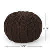 thumbnail image 3 of GDF Studio Agatha Modern Knitted Cotton Round Pouf, Brown, 3 of 7
