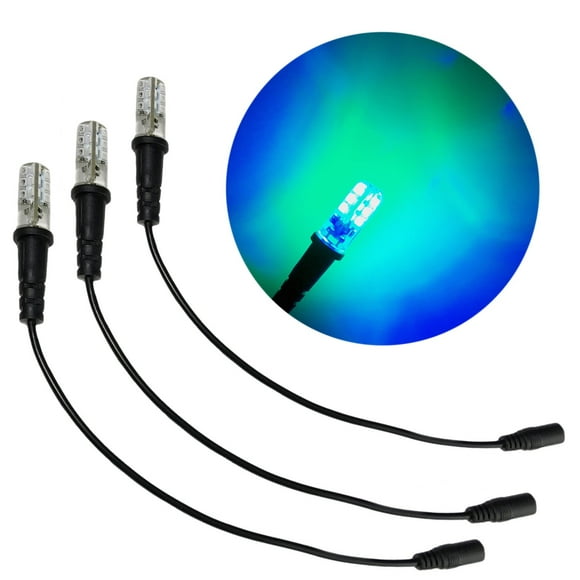 3 pack ocean blue green special effects led 12 volts dc with foam wood mounting cable socket dc barrel connector for themed environments props theatrical scenery water theming