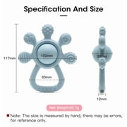 HippoBaby Silicone Gentle Rattle Easy Grip Soft Rudder Teether (Rudder - Green)