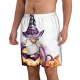 thumbnail image 2 of Fuzoiu Halloween Gnome With Pumpkins Print Men's Beach Shorts,Men's Swim Trunks,Quick Dry Board Shorts with Pockets,Men's Bathing Suits for Surfing, Running, and Casual Wear-Medium, 2 of 6