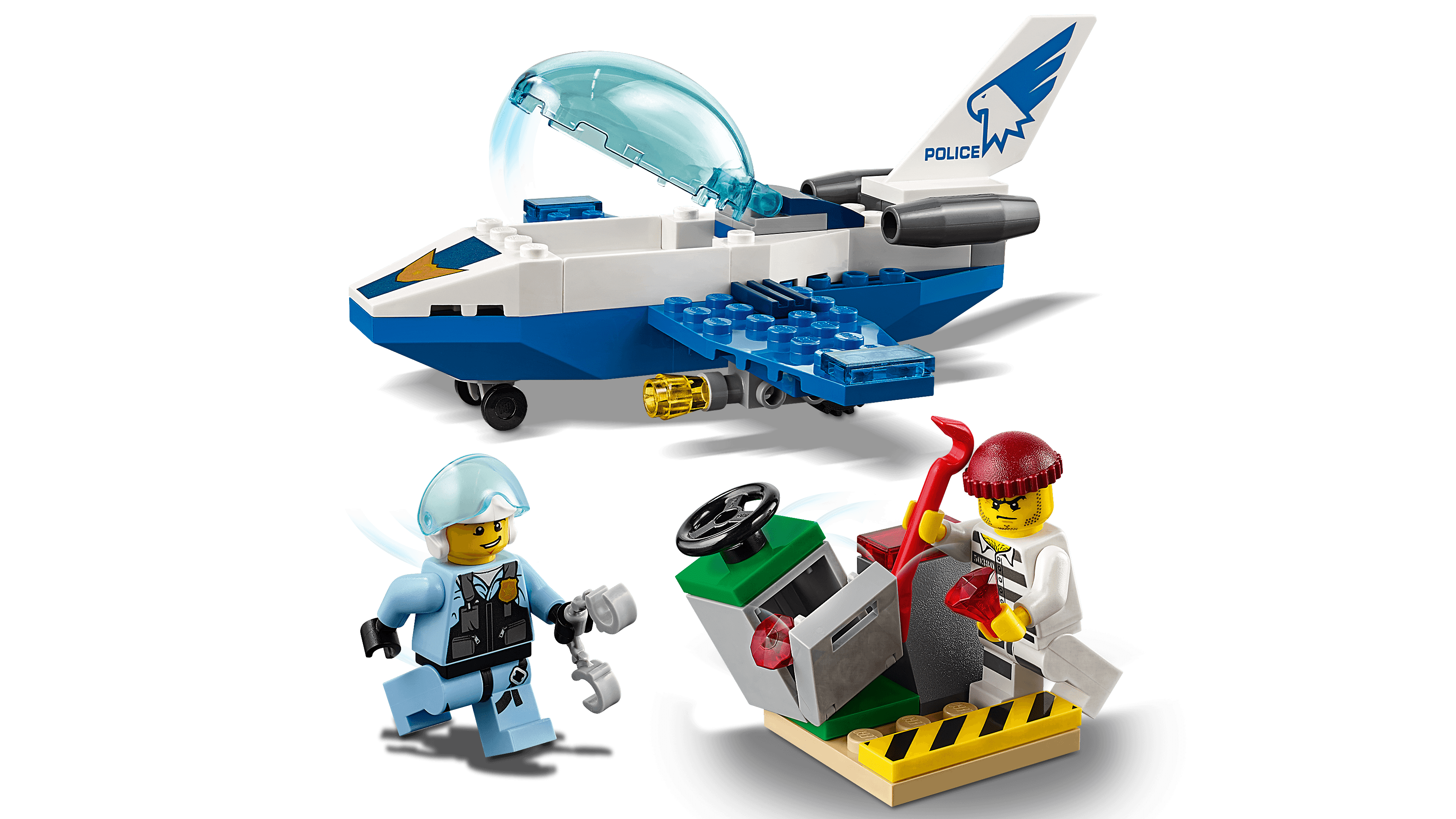 skæg nitrogen person LEGO City Police Sky Police Jet Patrol Airplane Toy 60206 - Walmart.com