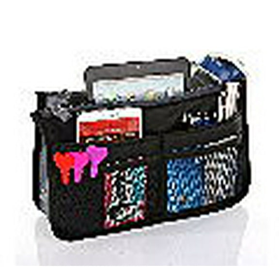 Multi-Pocket Purse Organizer Removable Tote Handbag Insert With Zipper And Handles