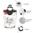 thumbnail image 4 of KLL Home Sweet Home Floral Laundry Hamper,Large Canvas Fabric Lightweight Storage Basket Toy Organizer Dirty Clothes Collapsible Waterproof, 4 of 6