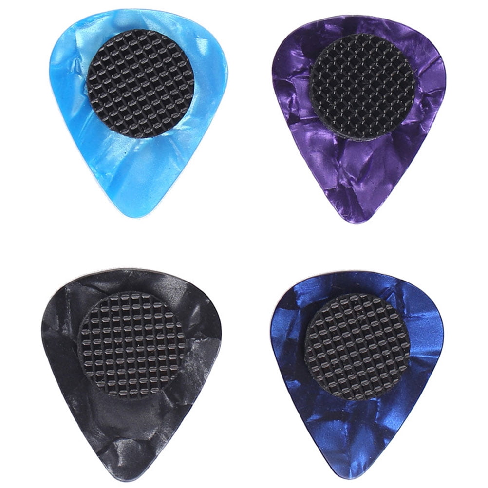 5 Pieces Guitar Pick Grip Cork Hanger Self Adhesive Pads Bass Picks Medium Black
