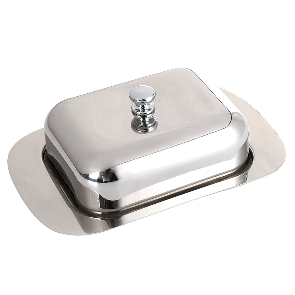 Luxious Stainless Steel Butter Dish Box Container Shiny Cheese Server