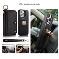thumbnail image 7 of Dteck for iPhone 16 Case Wallet with 14-Card Holder Soft PU Leather Handbag Purse with Metal Clip, Zipper Pocket Wallet with Detachable Phone Case for iPhone 16,Black, 7 of 7