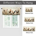 thumbnail image 6 of Rooster Kitchen Valance Curtain Rod Pocket Chicken Farm Rustic Farmhouse Floral Flower Fence Country Retro Window Treatment Valance Curtains for Bathroom, 6 of 6