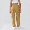 thumbnail image 5 of Women High Waist Cargo Pants Straight Leg Baggy Drawstring Trousers Workout Hiking Cargo Pants with Zipper Pockets, 5 of 5