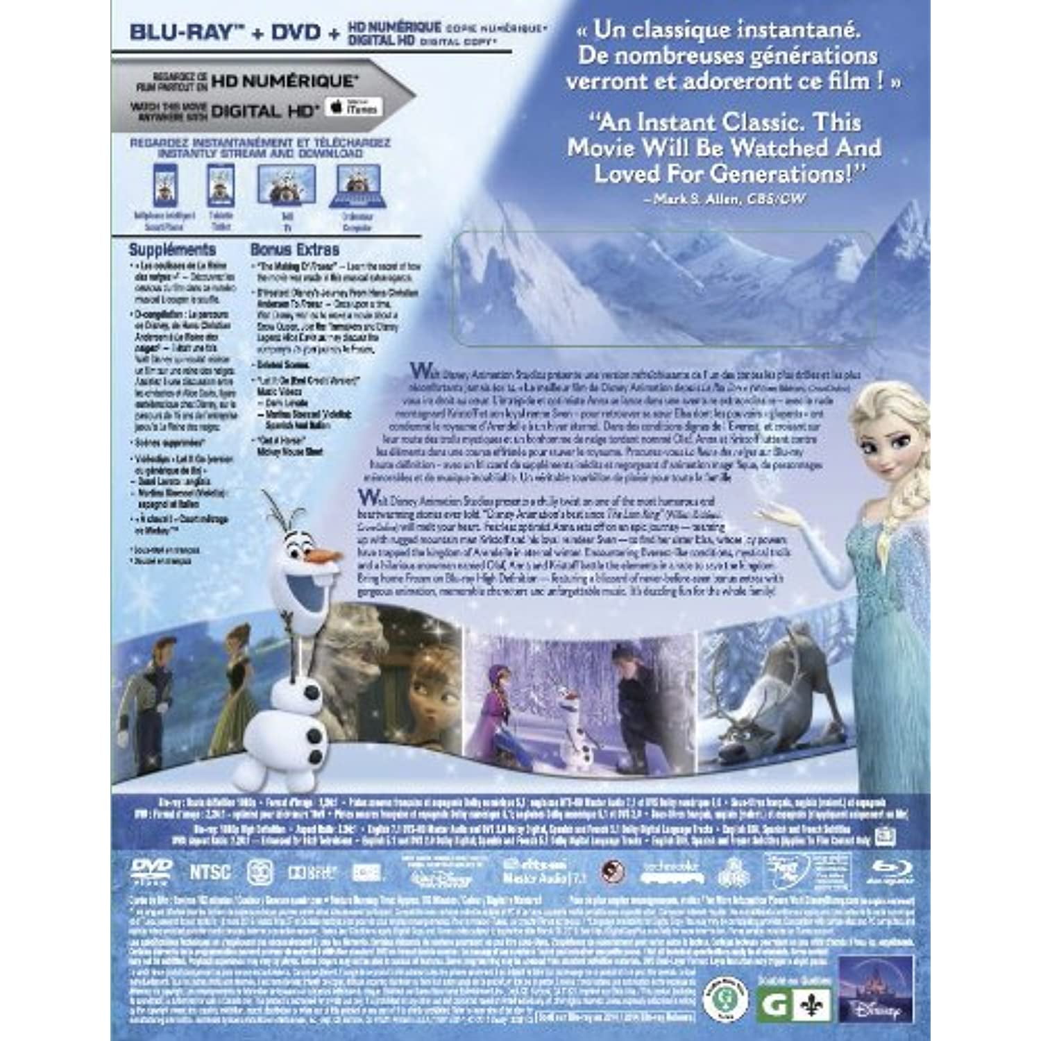 La reine des neiges / Frozen [Blu-ray + DVD + copie numrique] (Bilingual) 