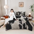 thumbnail image 4 of Homewish Animal Cow Print 3 Pieces Queen Comforter Set for Female Men Adults,Black White Ultra Soft Bedding Sets,Rustic Farmhouse Bedding Comforter Set Breathable,Lightweight Room Decor,Reversible, 4 of 8