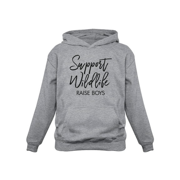 Tstars - Support Wildlife Raise Boys Funny Mom Women Hoodie Small Gray