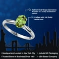 thumbnail image 2 of Gem Stone King 14K White Gold Green Peridot Solitaire Engagement Ring for Women | 0.90 Cttw | Oval 7X5MM | Gemstone August Birthstone | Size 6, 2 of 6