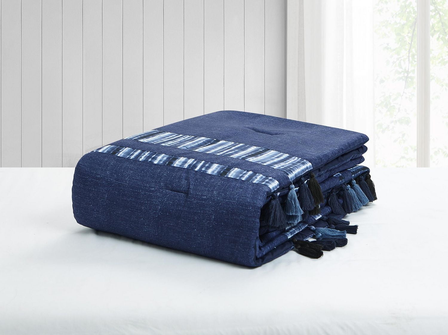 Asami Indigo 4 Piece Comforter Set Double/Queen