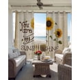 thumbnail image 4 of Sunflowers Blackout Curtains, Light Blocking Print Window Curtains, Vintage Bee You Are My Sunshine Beige Thermal Insulated Window Drapes for Living Room Kitchen Cafe 2 Panels, 104"W x 52"L, 4 of 9