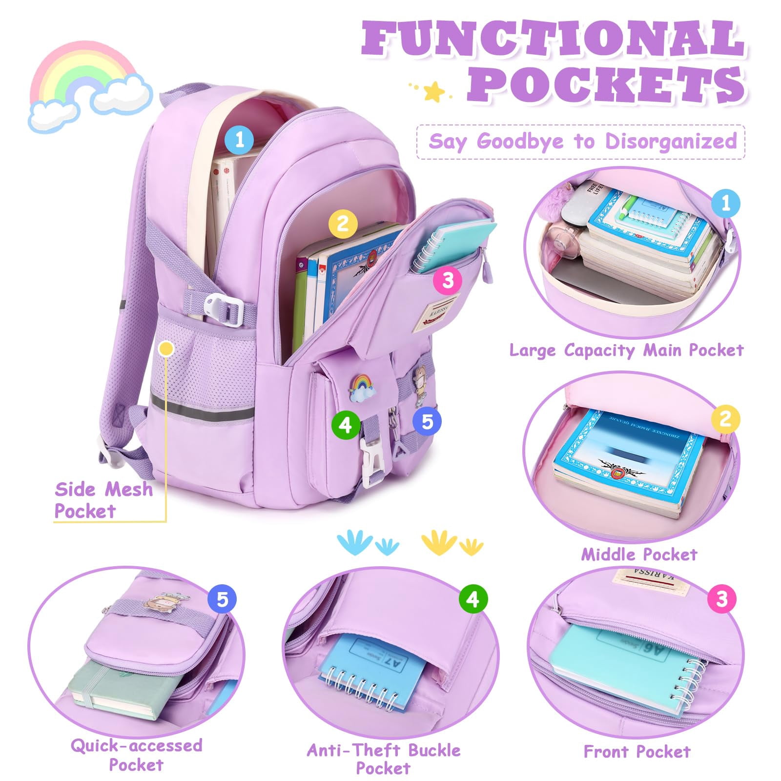 Soda Candy Backpack School Bookbags for Middle School Students Book Bag School Kawaii Ita Backpacks