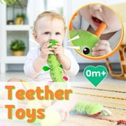 BTEPSGA Baby Toys Musical Caterpillar,Infant Toys Stuffed Animal Toys with Ruler Design and Ring Bell,Baby Teething Toys for Tummy Time Green