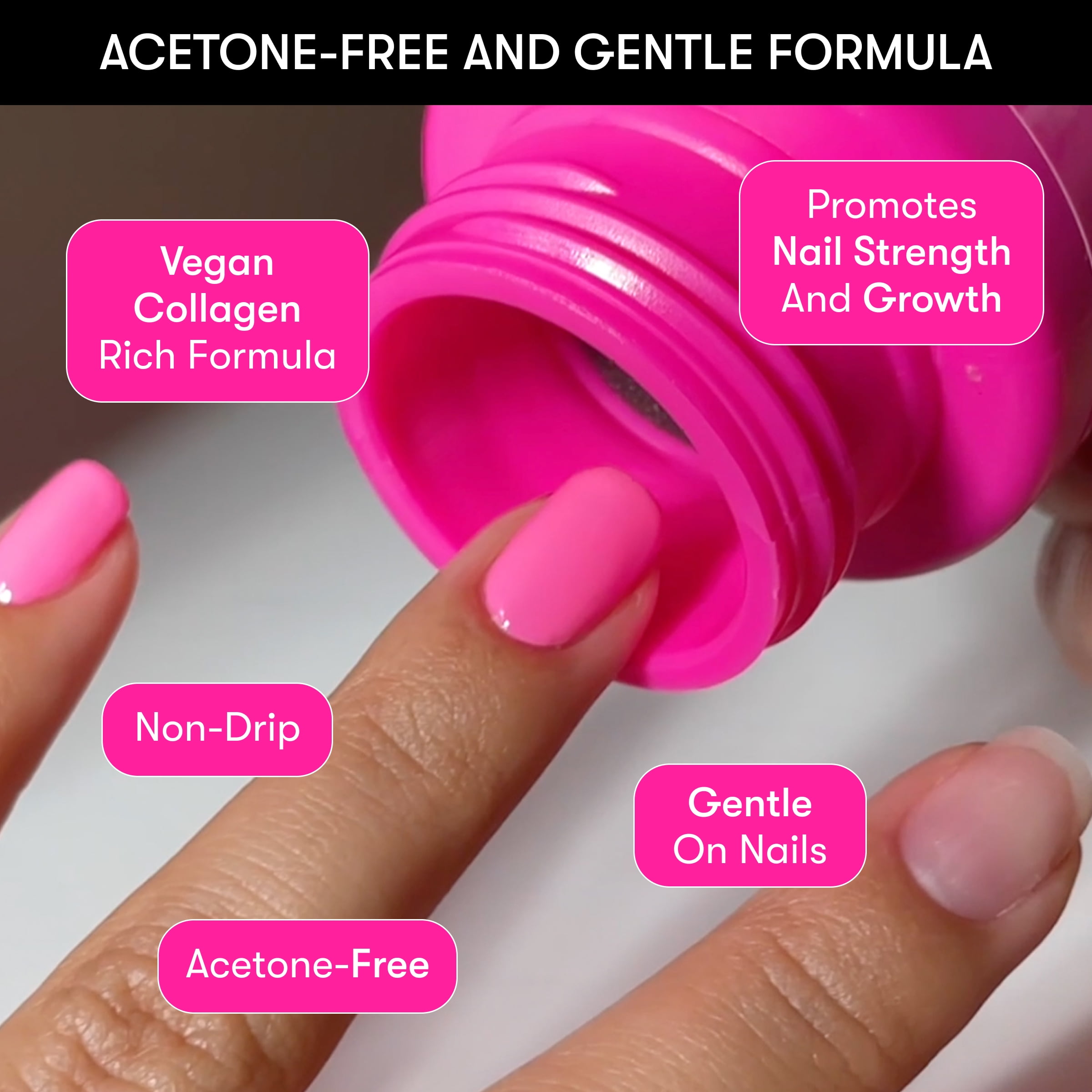 Nails.INC Vegan Collagen Fueled Coconut Scented Nail Polish Rapid Remover Pot for Hands, 1.69 fl oz