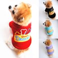 thumbnail image 3 of Flmtop Pet Dog Puppy Letter Bone Pattern Vest Spring Summer Costume Apparel Poodle Red, 3 of 9