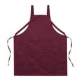 thumbnail image 3 of Unique Bargains H Style Apron Kitchen Cooking Aprons Long Artist Painting Apron with 2 Pockets Wine Red, 3 of 5