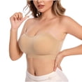 thumbnail image 2 of Njagoc3 Strapless Bra for Women No Slip Silicone Grip Bandeau Bra with Fixed Pads Convertible Tube Top Bra with Fabric & Clear Straps, 2 of 6
