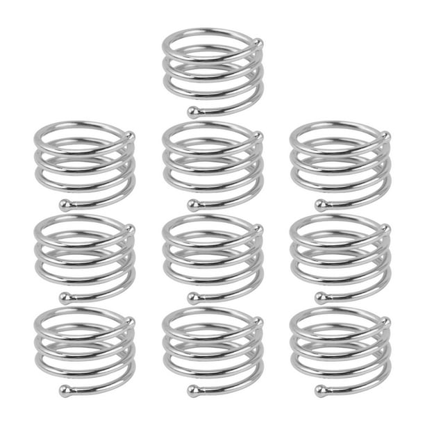 10 anillos para servilletas, hebillas para sujetar servilletas, decoración versátil para la mesa. Plata