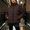 thumbnail image 5 of Full Zip Puffer Jacket for Women Stand Collar Lightweight Casual Quilted Coat With Pockets For Fall Winter, 5 of 8