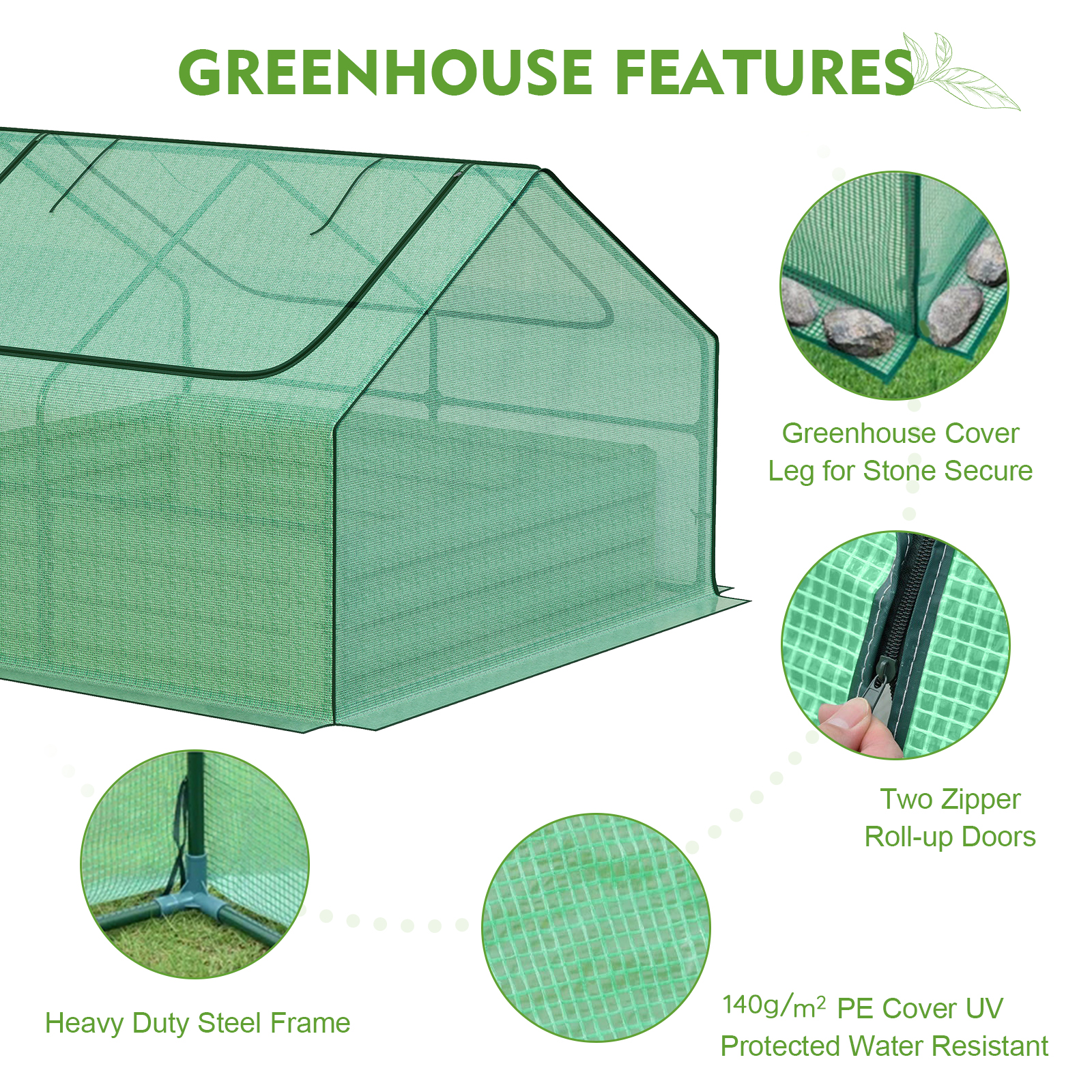 BPS Raised Garden Bed Set, 4x4x1  FT Metal Bottomless Flower Bed with PE Cover for Outdoor Planting, Green