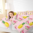 thumbnail image 4 of Manfei Watermelon Print Bedding Comforter Set for Kid, Pink Yummy Fruit Twin Comforter Sets, Kawaii Cartoon Pineapple Reversible Bedding Set, Lightweight Room Decor, 2-Piece, 4 of 8