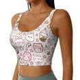 thumbnail image 2 of Goofa Cute Rabbit Printed Sports Bras for Women, High Impact Running Bra Workout Crop Tank Tops Longline Sports Bra Push up-Medium, 2 of 9