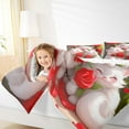 thumbnail image 4 of Homewish Pet Kitten Full Size Comforter Sets,Cute White Cat Bedding Comforter Set,Romantic Red Rose Bedding Sets For Girls,Super Cozy Room Decor Reversible,3 Pieces, 4 of 8