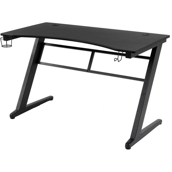 HomeStock Asian Antique Gaming Desk with Laminate Tactical Carbon Fiber Top
