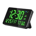 thumbnail image 4 of Reloj de pared digital con alarma de temperatura alta entre semana y LED rectangular Verde, 4 of 9