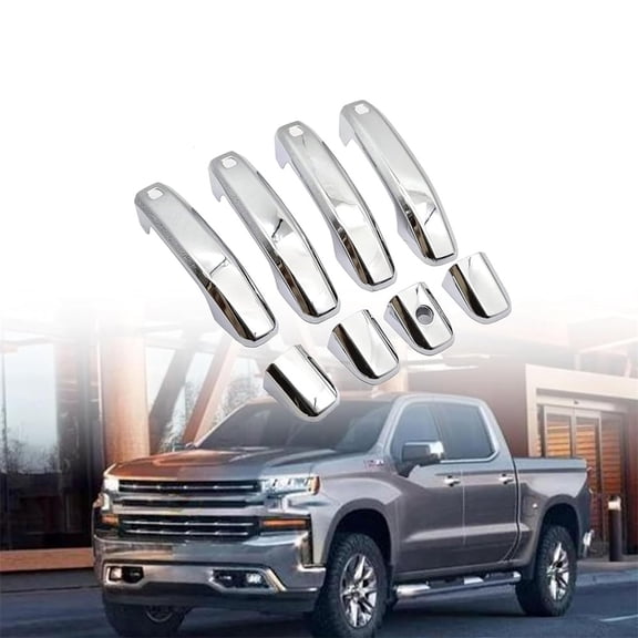 Phyun New Chrome 4 Sets Door Handle Cover W/Smart For Gmc Sierra 1500 2020 2021