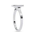 thumbnail image 3 of Solitaire Engagement Ring for Women | Center 7.5x5.5mm Emerald Cut Lab Created Moissanite Bezel Set Wedding Promise Rings in 14K White Gold Over Sterling Silver Jewelry Gift for Her, Ring Size 6, 3 of 6