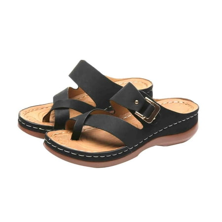 

2022 Women Wedge Slide Sandals Open Toe Slipper Crossover Slip On Platform Sandals Ladies Summer Slippers Comfy Beach Slipper